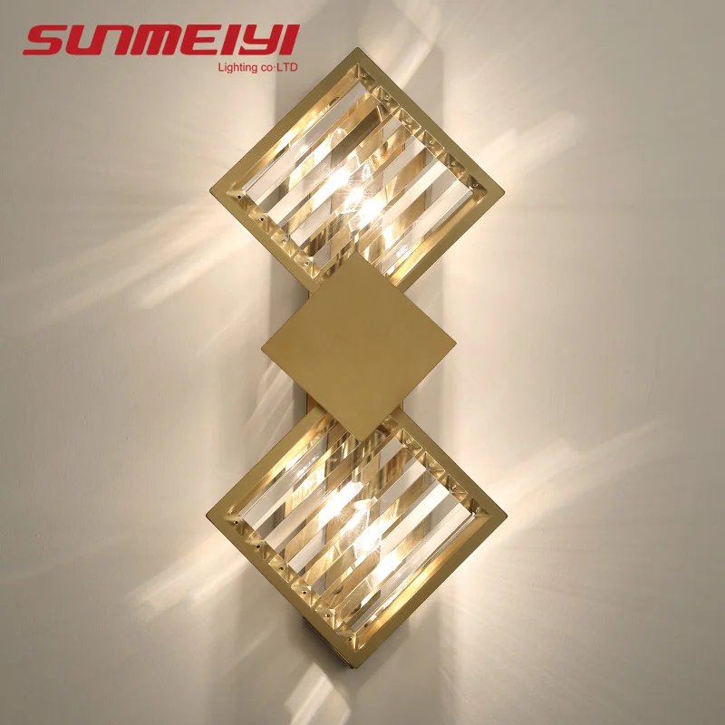 

Luxury Led Wall Lamps For Bedroom Corridor Stairs Morden Crystal Sconces Light Living room Indoor Lighting For Home Art deco
