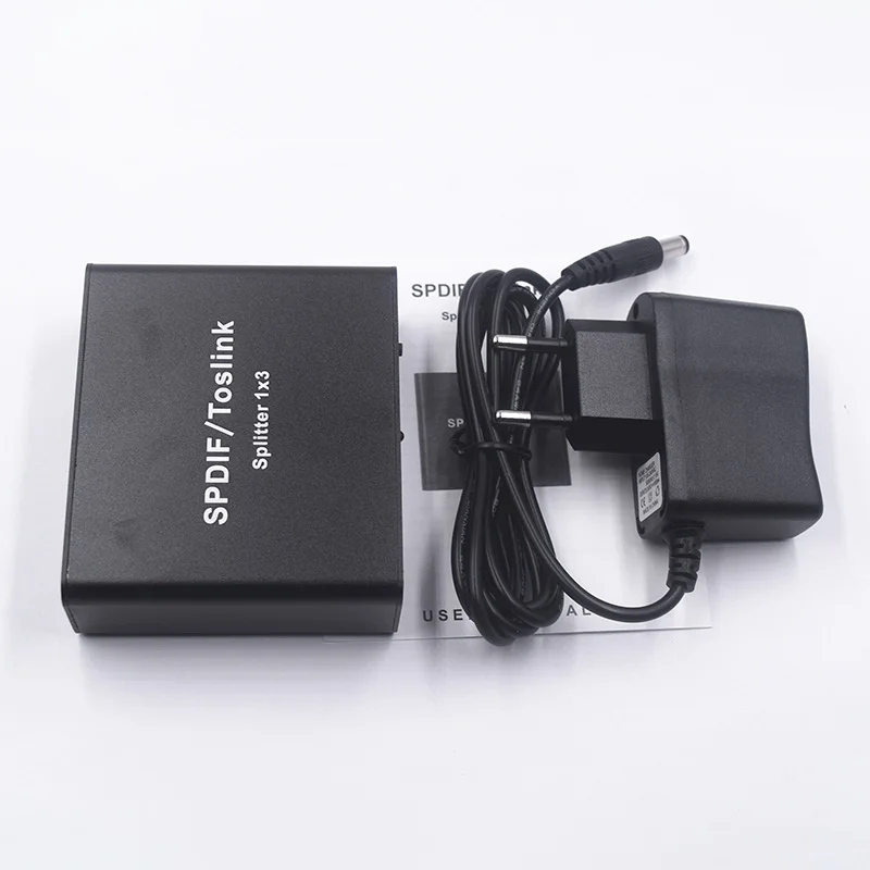 

NK-Q5 SPDIF Toslink Digital Optical Audio Switcher Splitter Extender 1X3 Optical Splitter Adapter 1 in to 3 Out(EU Plug)