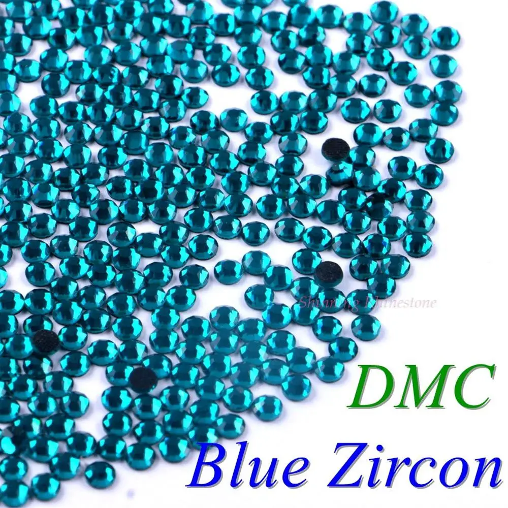 Blue Zircon 42 цвета на выбор! SS6 SS10 SS16 SS20 SS30 смешанные размеры DMC качественные стеклянные кристаллы горячей фиксации Стразы железные Стразы с бриллиантами - Цвет: Blue Zircon