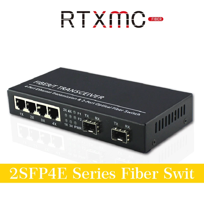 4 Port 10/100/1000M Gigabit Ethernet Switch Fiber Optical Media Converter 4RJ45&amp2*SFP fiber | Optic Equipment