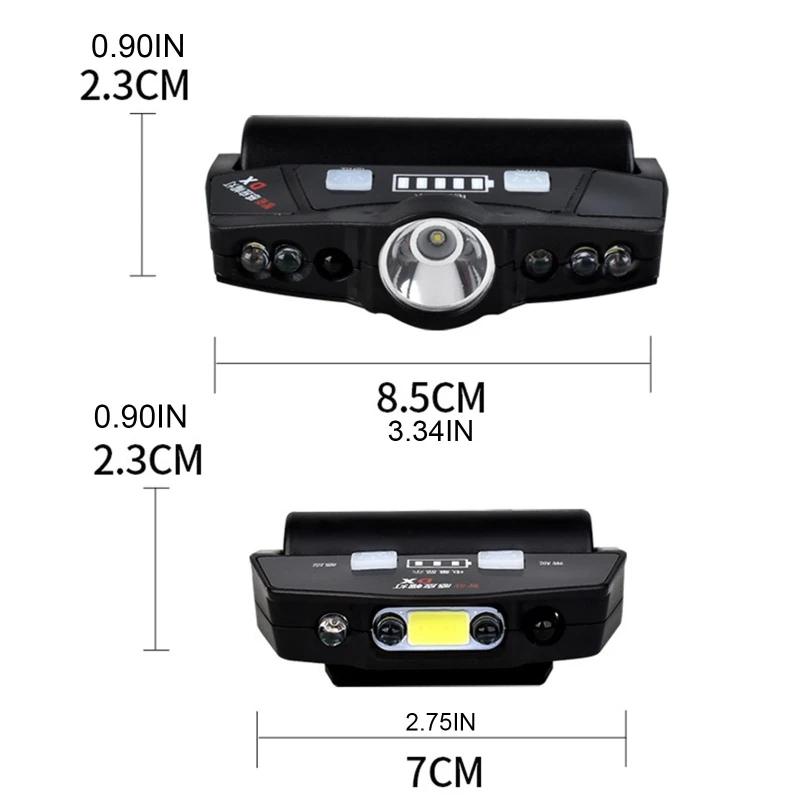 

Sports 180 Rotatable Waterproof Night Fishing Cap Clip Headlight Battery Display USB Rechargeable Headlamp Outdoor