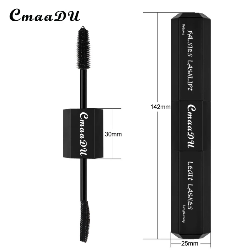 

5D Fiber Double Head Mascara And Black Mascara Volume Thickening And Lengthening Waterproof Smudge-Proof Silicone Bush Head