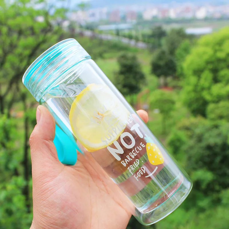 300 мл стеклянная бутылка для воды спортивная наружная большая емкость солома 304