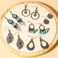 lats womens vintage flower leaf dangle earring tassel earrings for women 2020 indian style earings fashion jewelry