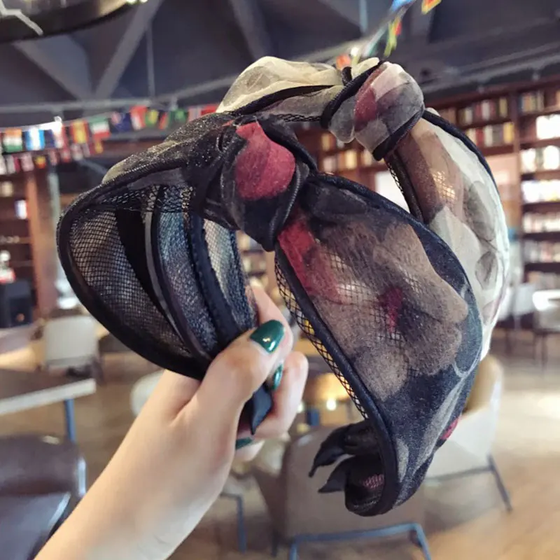 Lace Dot Hairbands Headband Cross Knot Wide Hair Hoop Band Mesh Fishnet Accessories Head Floral New |