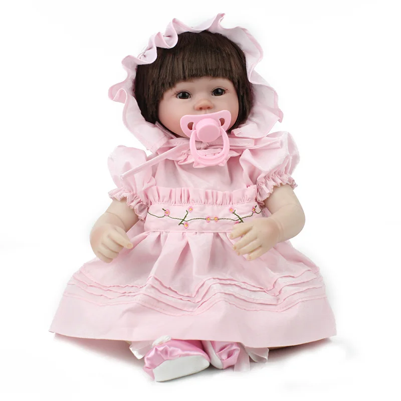 40 см Reborn baby doll babe boneca Реалистичная силиконовая Мягкая виниловая кукла для девочек