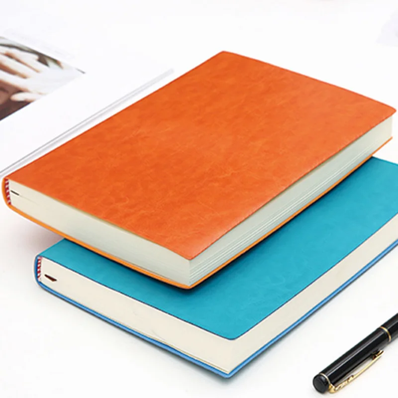 

Notebooks Journals Notepad Diary Soft Business Leather A6 A5 B5 PU Travelers Thick School Office Meeting Record Handbook