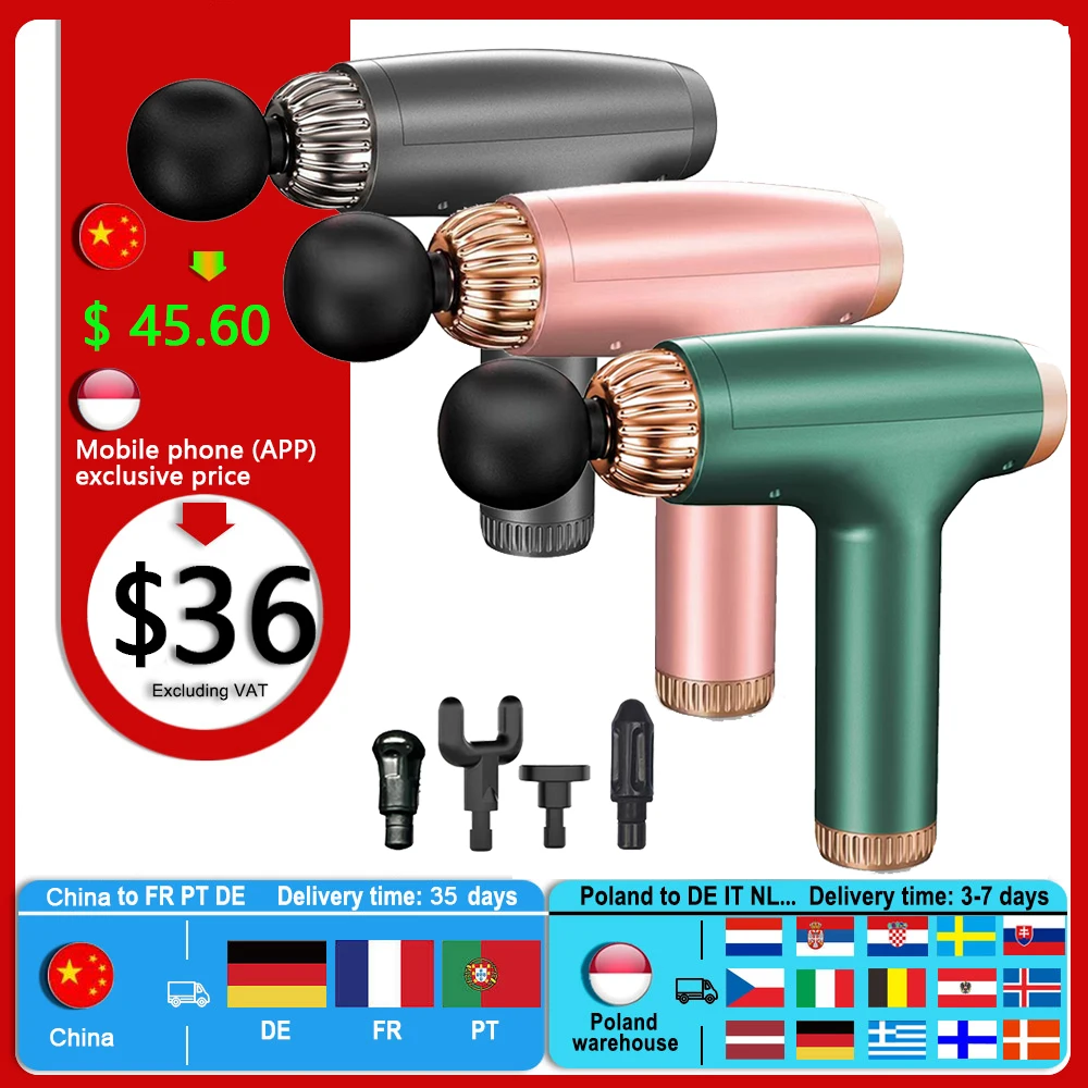 

Massage Fascia Gun Slimming Body Muscle Relaxation For Neck Back Foot Leg Shoulder Massager LCD Electric Massage Gun Percussion