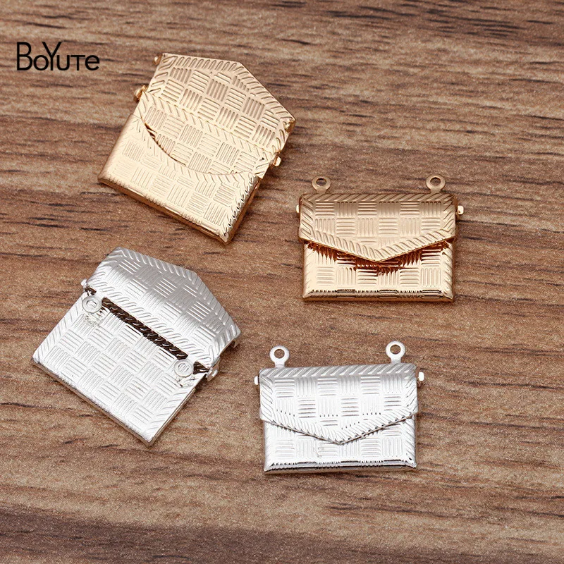BoYuTe (10 шт./лот) 15*20 мм металлический латунный конверт фото медальон Diy плавающий
