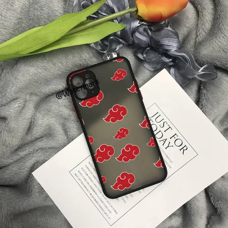 Чехол для телефона с аниме Akatsuki Cloud Icon IPhone 13 12 11 Pro Max Xs Xr X 7 8 Plus черный матовый