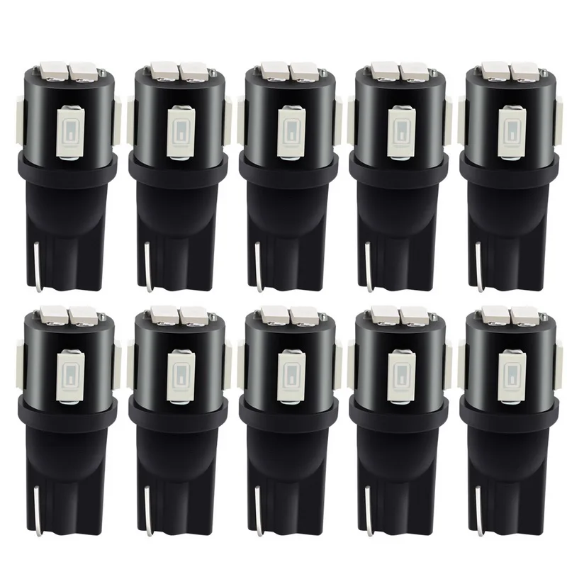Safego 10 шт. W5W 501 светодиодный светильник T10 194 168 6SMD 5630 автомобильный интерьерный для