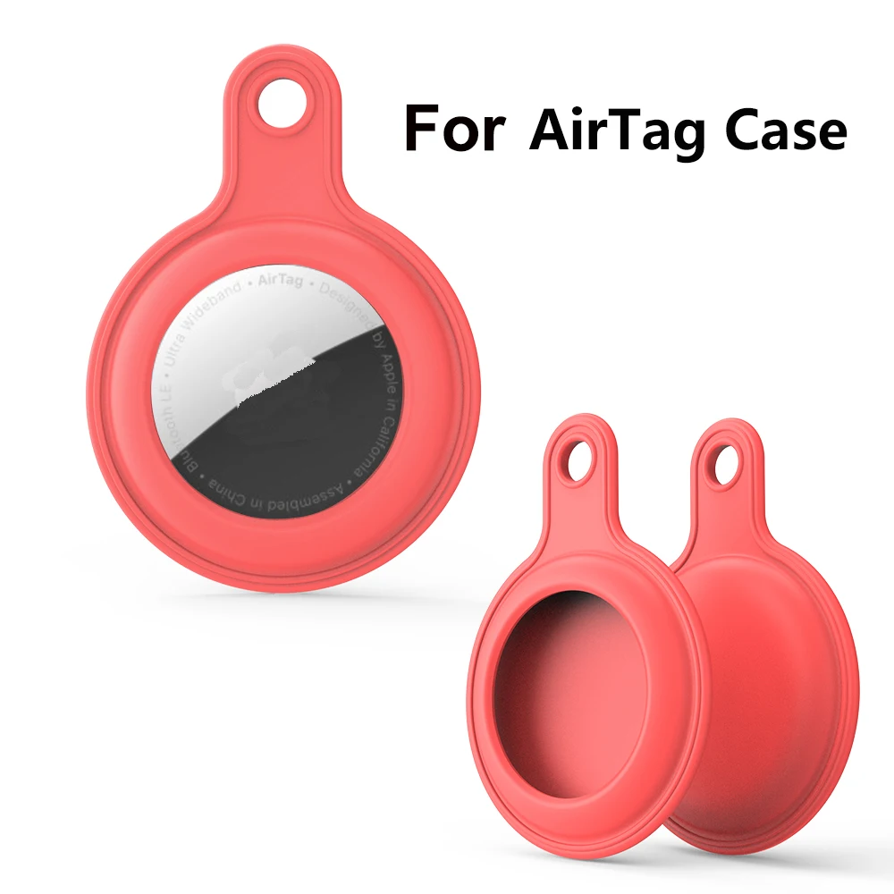 

Liquid Silicone Protective Case For Airtag Tracker With Metal Keychain Anti-Lost Shockproof Cover