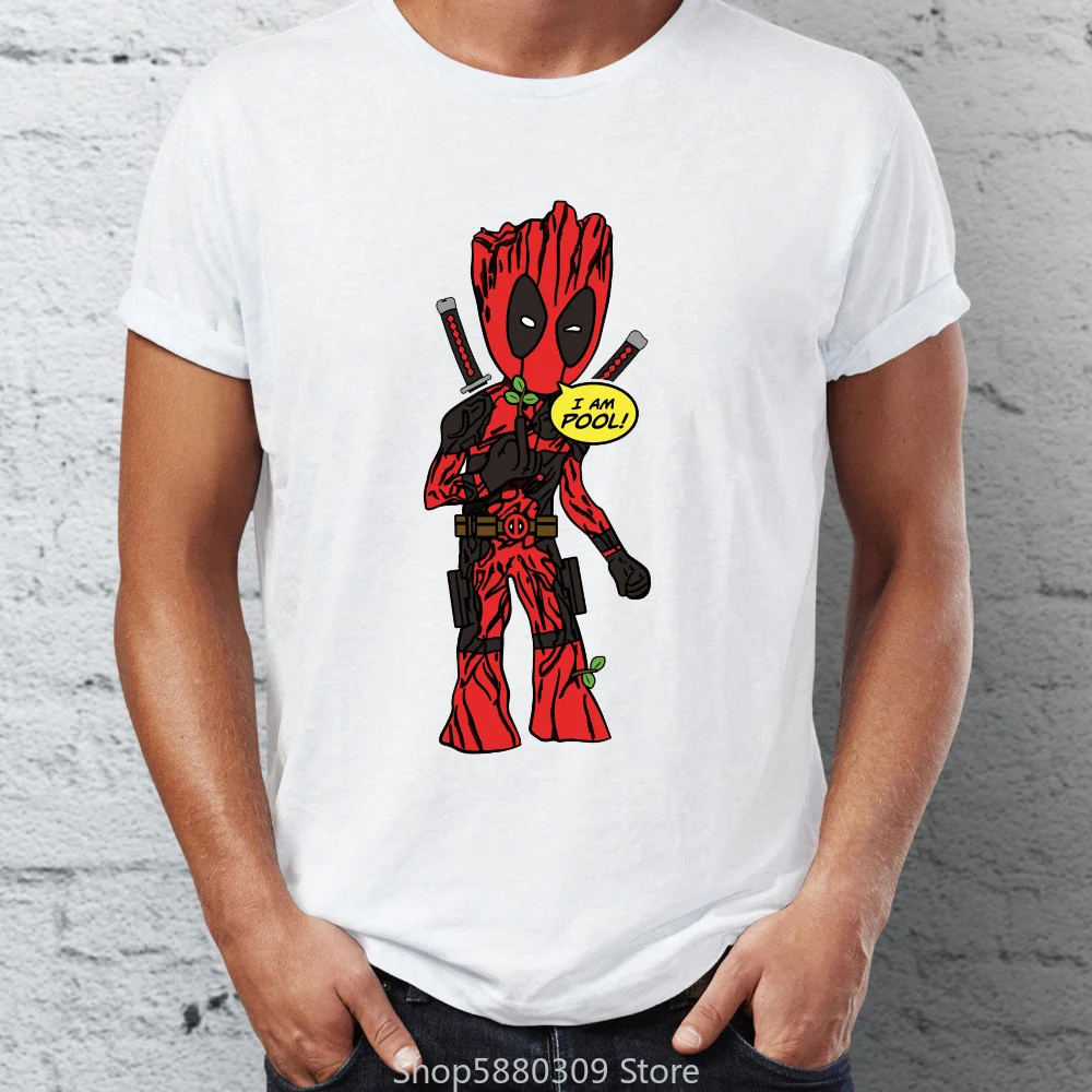 Мужская футболка с надписью I Am Deadpool мужская рубашка принтом стражи Галактики