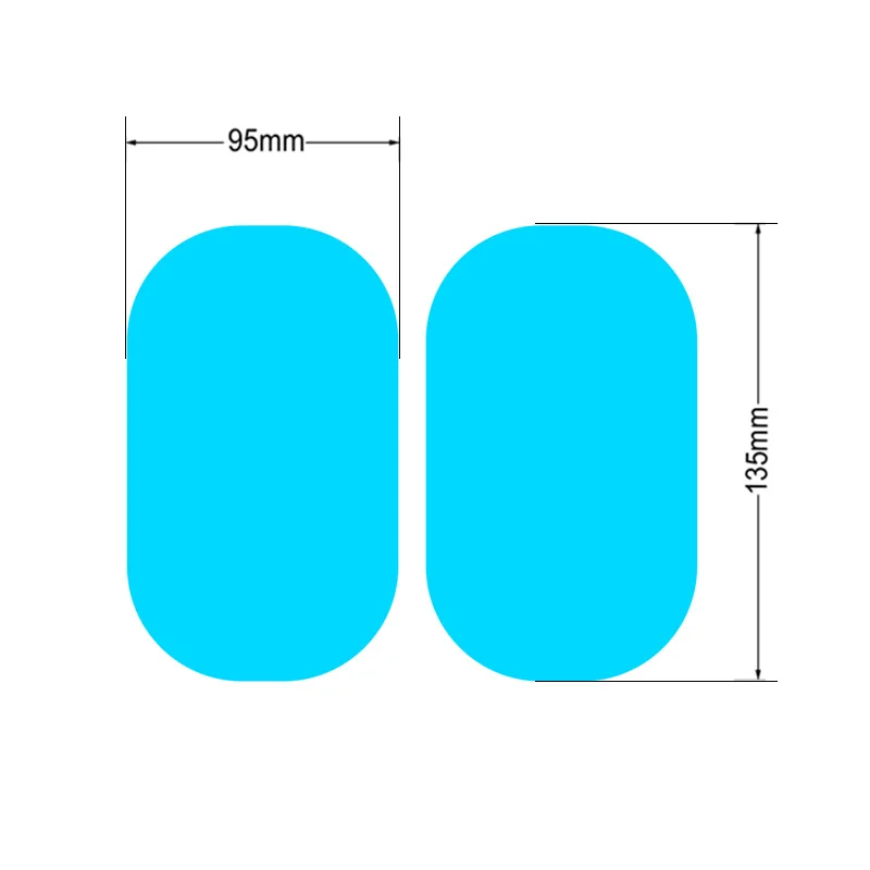 2Pcs 95x135mm VODOOL, 2 шт., Автомобильное зеркало заднего вида, прозрачная пленка, Автомобильные Боковые зеркала, Windows, водонепроницаемые, непромокаемые, анти-туман, защитная пленка, автомобильная наклейка - Название цвета: 2Pcs 95x135mm