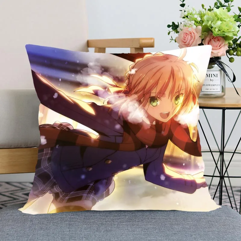 

New Arrival Fate Zero Anime Pillowcase Wedding Decorative Pillow Cover Custom Printed Soft Satin Fabric Pillow Cases Not Fade
