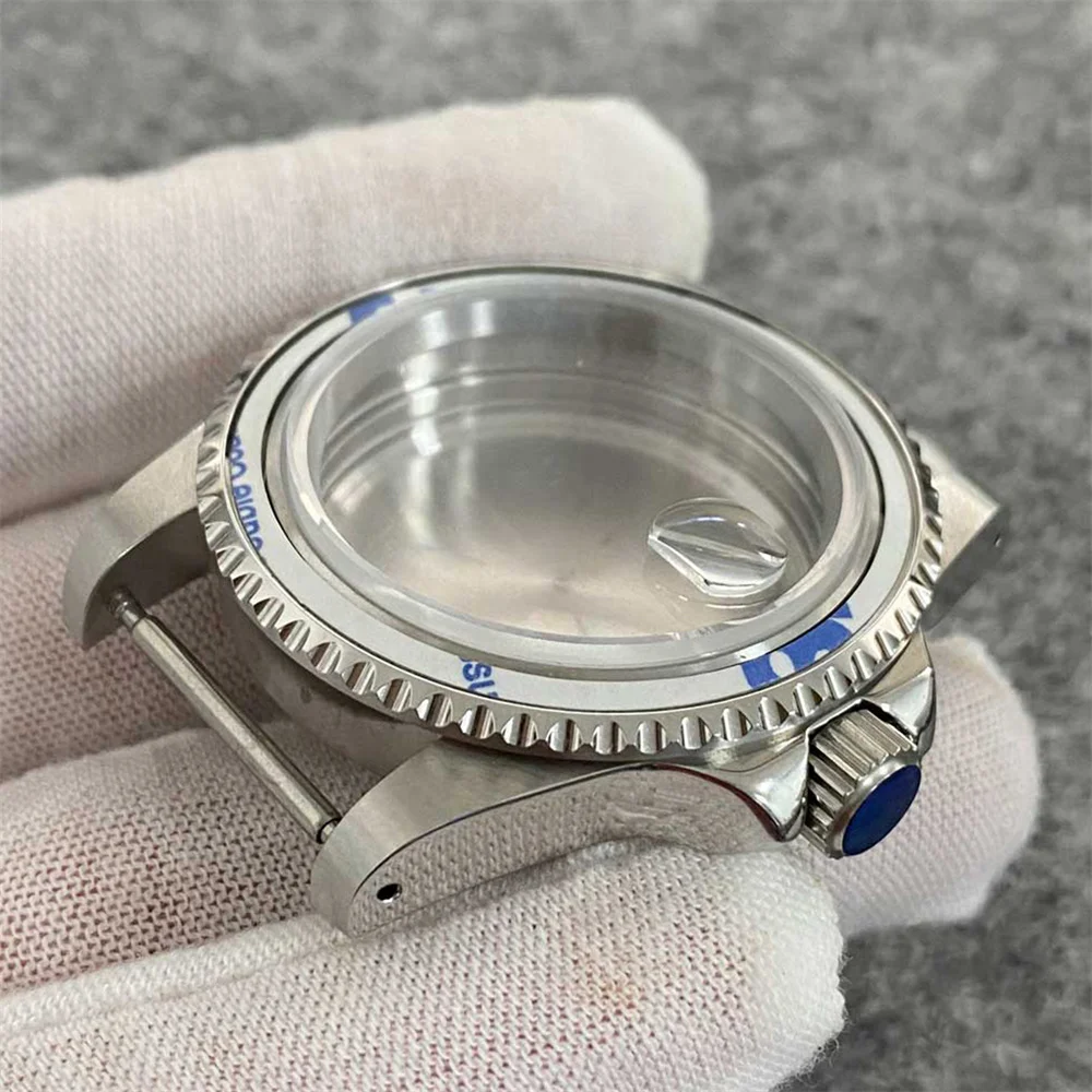 120Clicks Unidirectional Rotation 39.5MM Stainless Steel Case for NH35 NH36 Movement Retro Magnifying Mirror Sapphire Watch Case