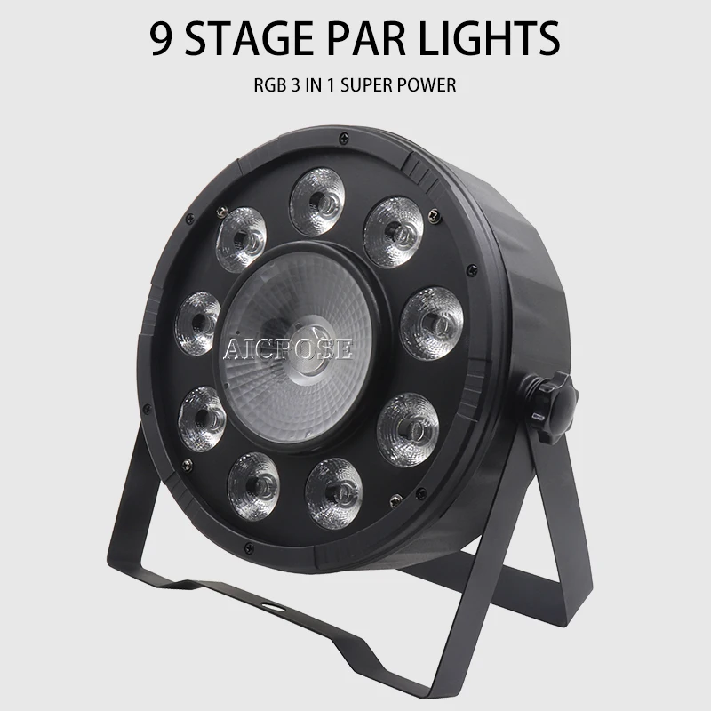 10 шт./лот плоские LED Par огни 9x10 Вт + 30 RGB 3в1 с корпусом полета DMX512 управление Диско
