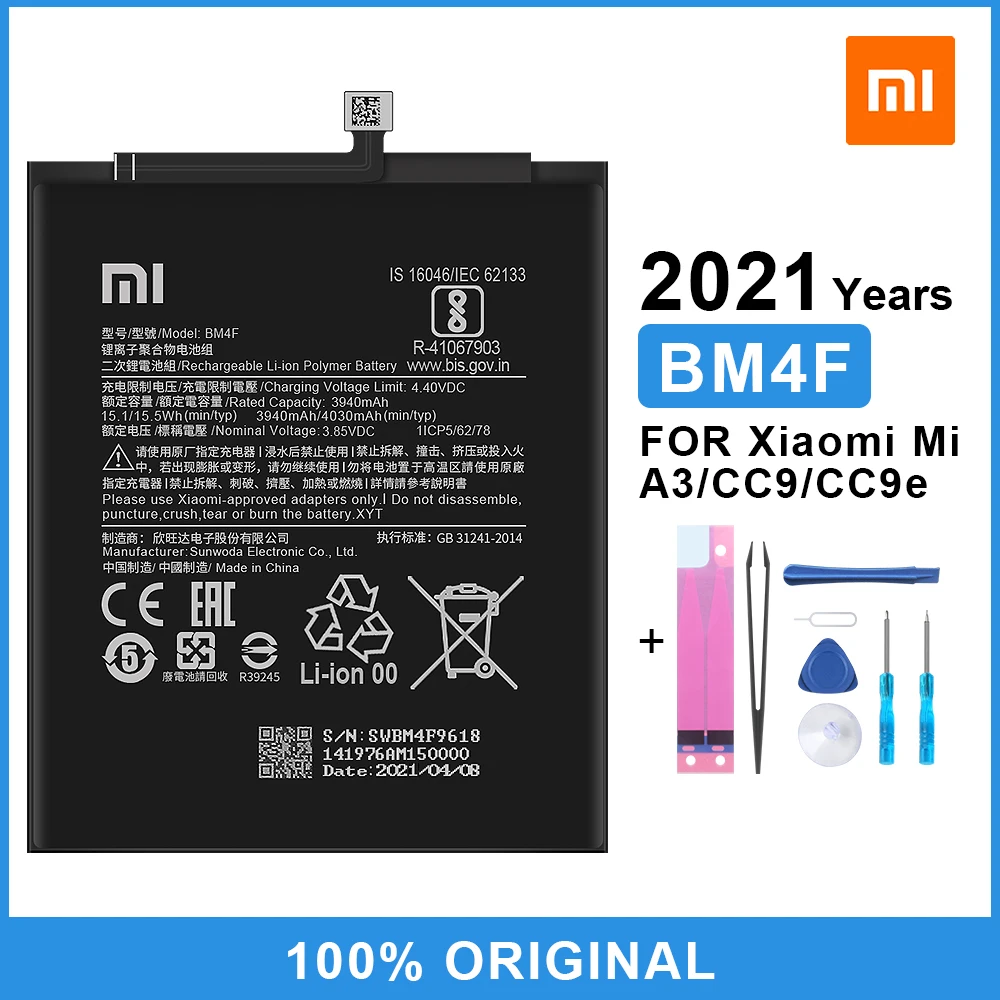 Xiao Mi оригинальный BM4F для Xiaomi CC9 CC9e аккумулятор мобильный телефон 3940 мАч