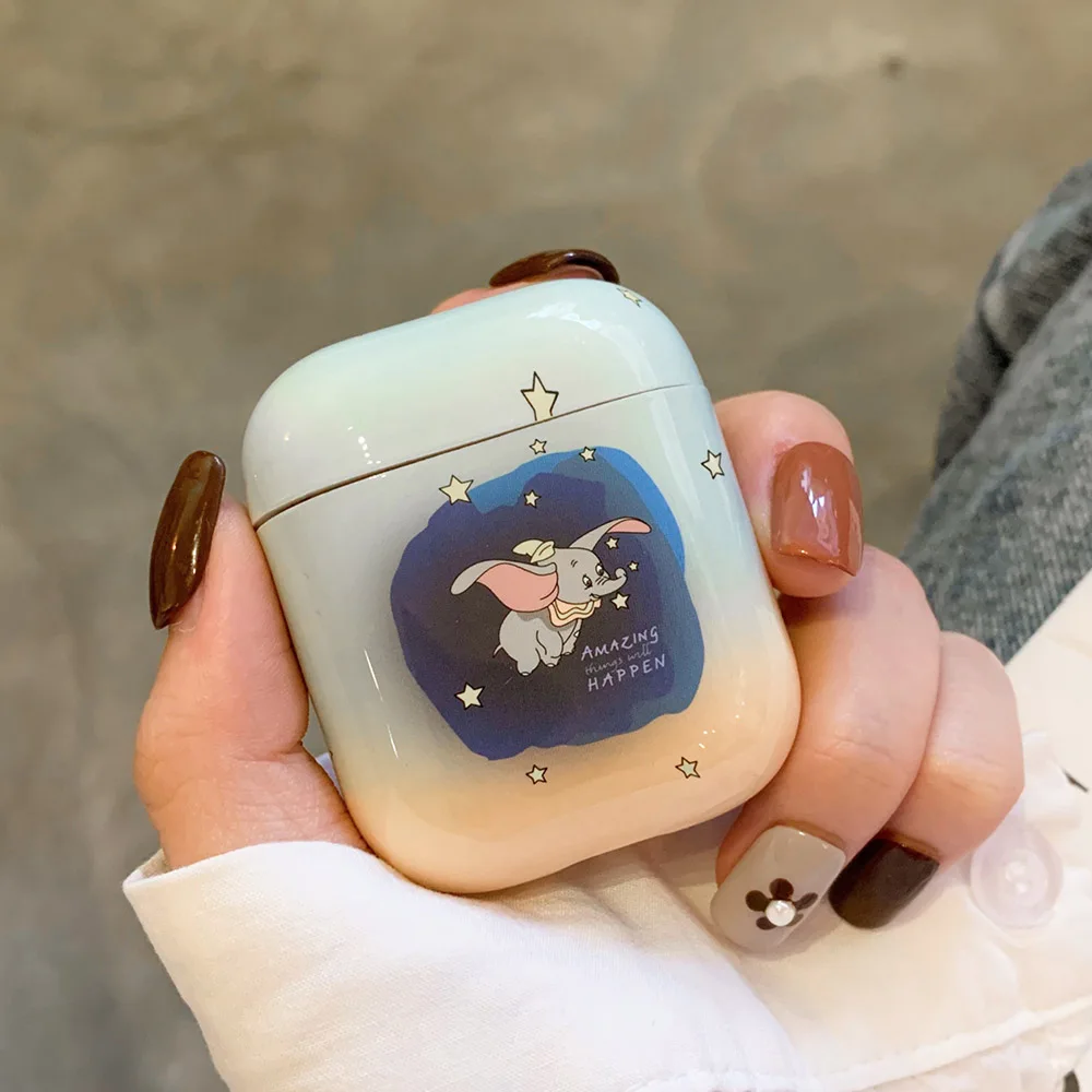 Мультяшный наушник чехол для Apple Airpods 2 1 Air Pods Чехлы Dumbo печать милые наушники чехол для AirPod Защитная гарнитура чехлы