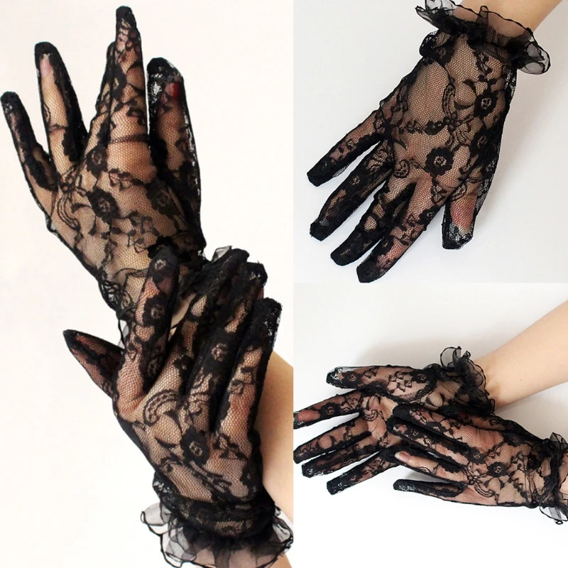 

Womens Grace Sexy Lace Sheer Gloves Summmer Sunscreen for Wedding Emcee K3NF