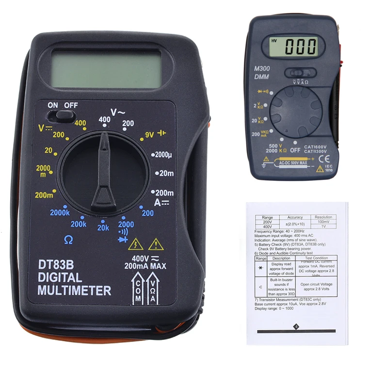 DT83B/M300 цифровой мультиметр Ручной Тестер AC/DC напряжение современный токовый