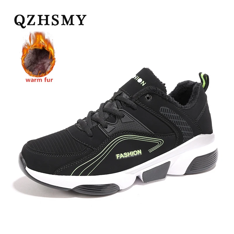 

Мужские кроссовки на шнуровке QZHSMY, удобные зимние теплые кроссовки на шнуровке, светильник