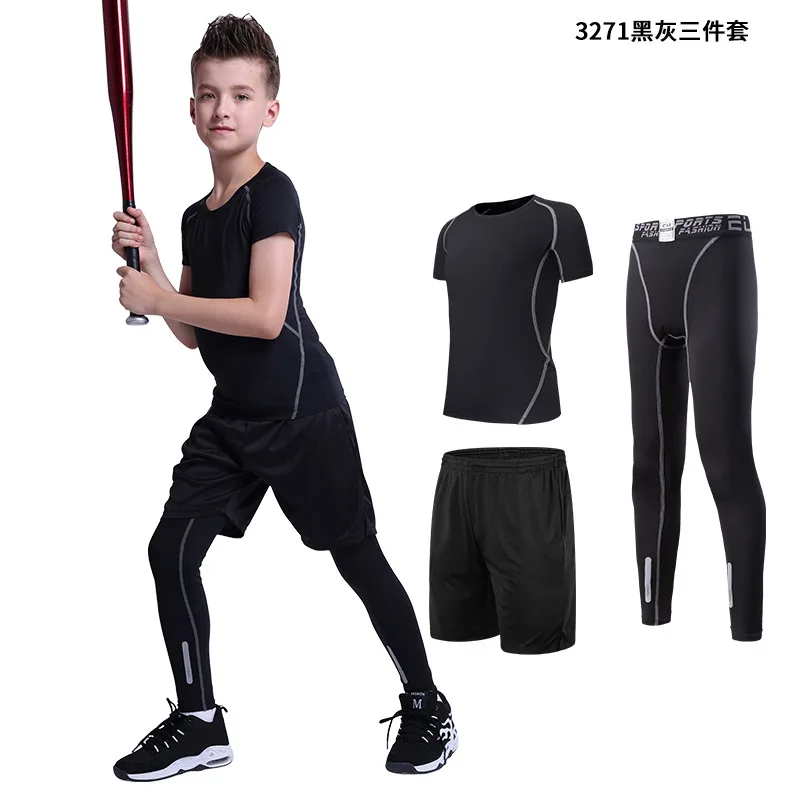 Детский компрессионный комплект для бега баскетбола тренировочный спортивный
