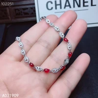 kjjeaxcmy boutique jewelry 925 sterling silver inlaid natural ruby female bracelet support detection classic luxurious