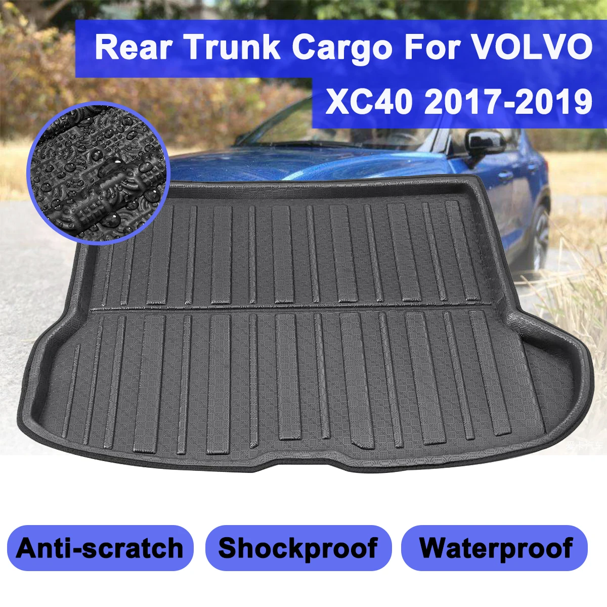 

Floor Sheet Carpet Mud Protector Car Rear Trunk Cargo Mat Auto Boot Liner TrayWaterproof For Volvo XC40 2017 2018 2019