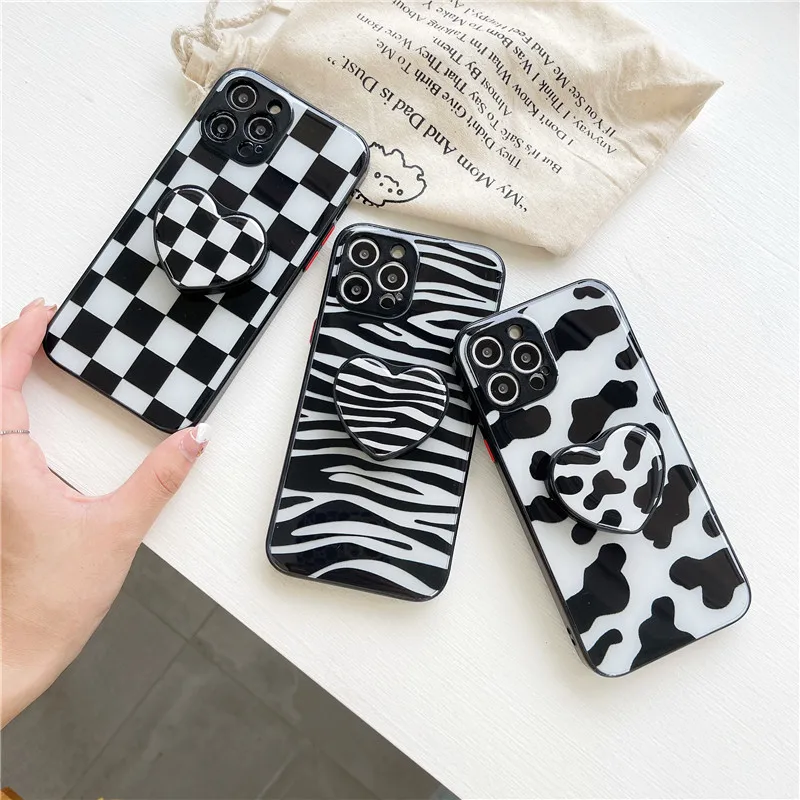 

New Korea popular INS Phone case with love heart stand bracket For iphone 12Mini 11 Pro Max Mini XSmax XR 7 8 Plus SE Cute cover