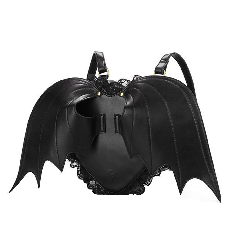 Женский рюкзак с крыльями летучей мыши стильная школьная сумка в стиле панк для