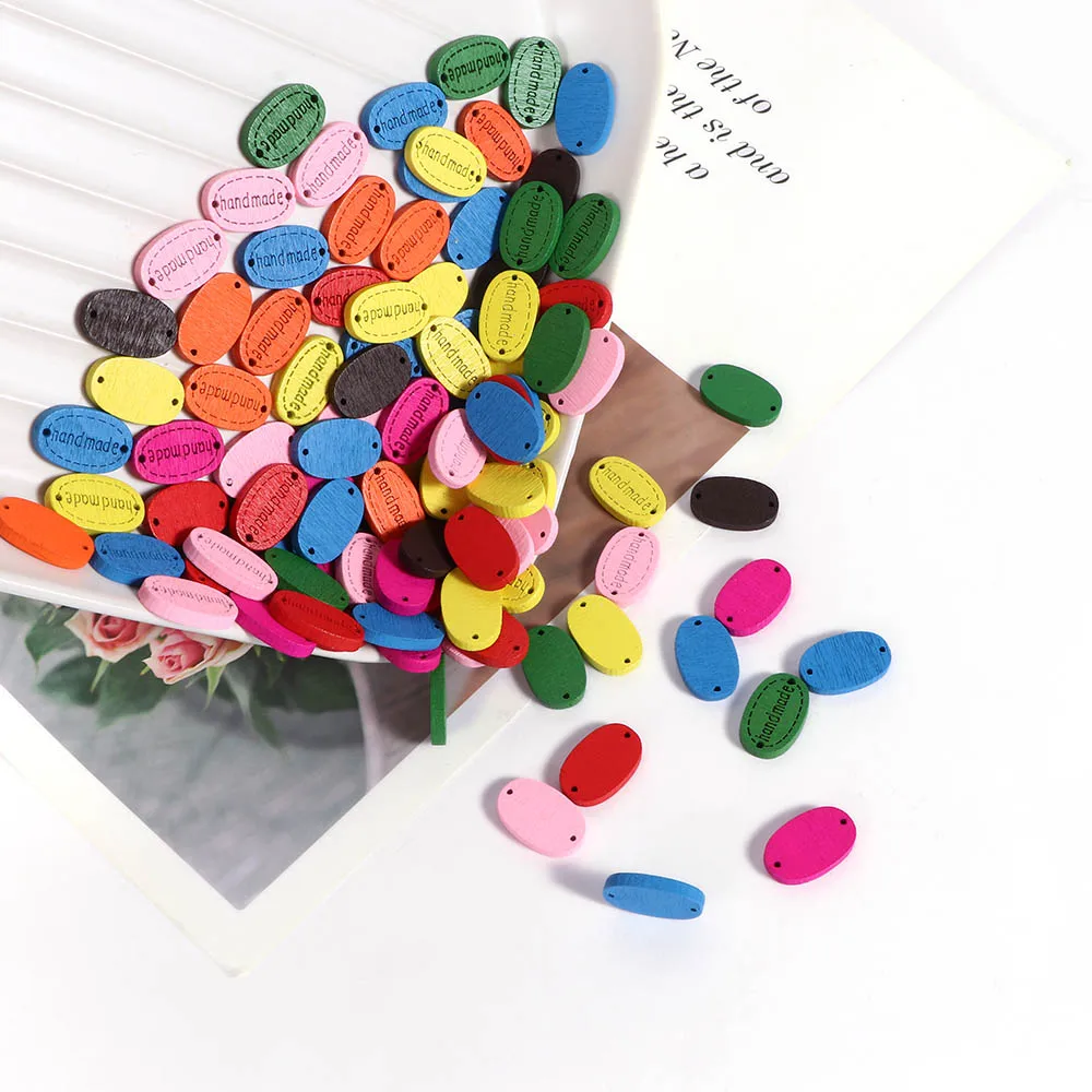 100 шт. деревянные пуговицы для одежды Рукоделие Шитье буквы ручной работы