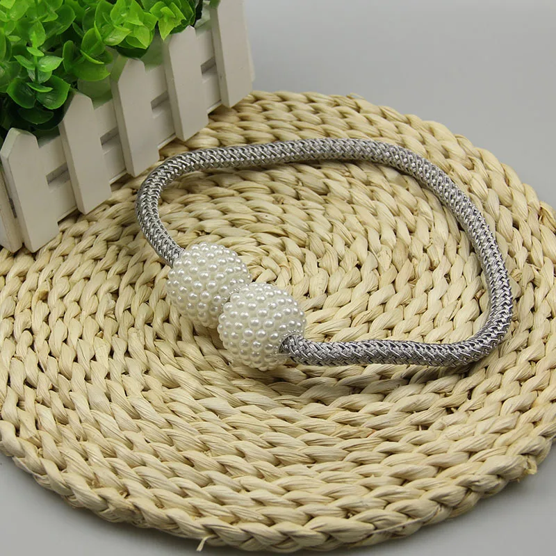 Новые серебряные магнитные жемчужные застежки для штор с шариками зажимы