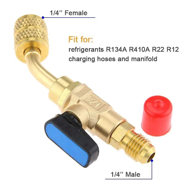 

R410A Adapter for Mini Split System, Ball Valve Adapter, Charging Vacuum Port Adapter for HVAC Refrigeration