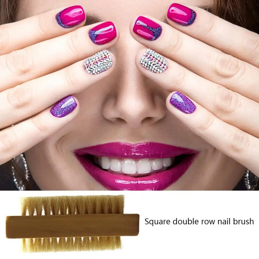 Практичные деревянные волосы щетины для ногтей ручная стирка маникюрная