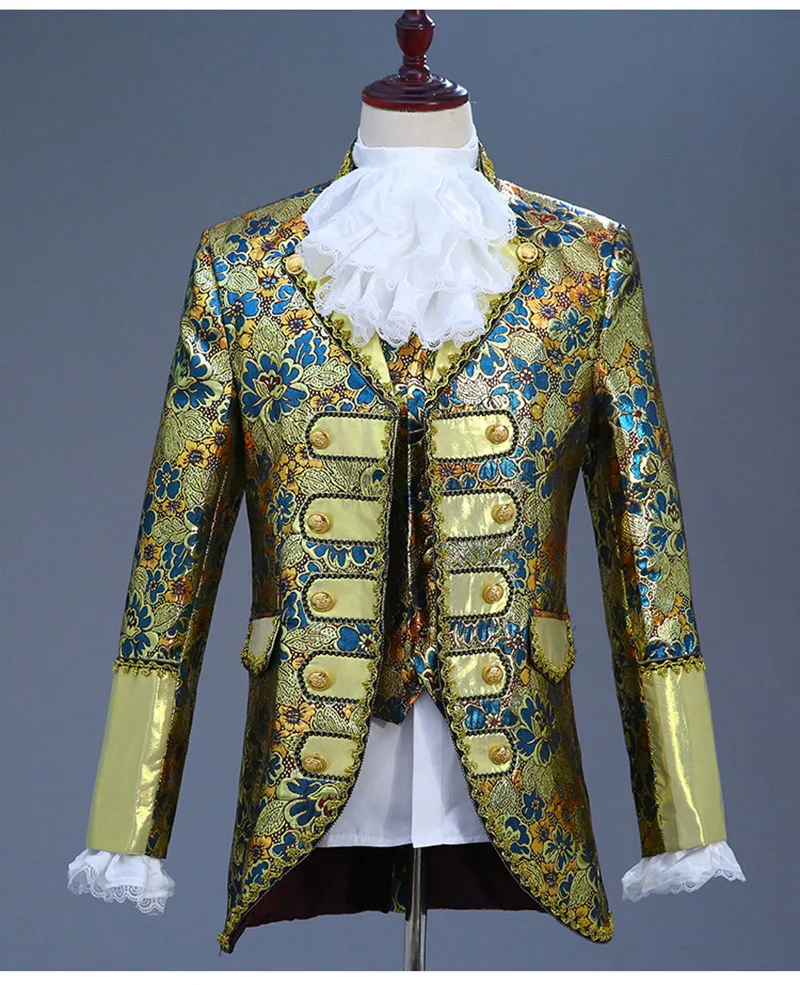 Yellow Tops Only Роскошный костюм в викторианском стиле для взрослых мужчин; Топ; жилет; куртка; пиджак; костюм для сцены; Театральный Костюм; костюм для косплея; брюки; жабо; галстук - Цвет: Yellow Tops Only