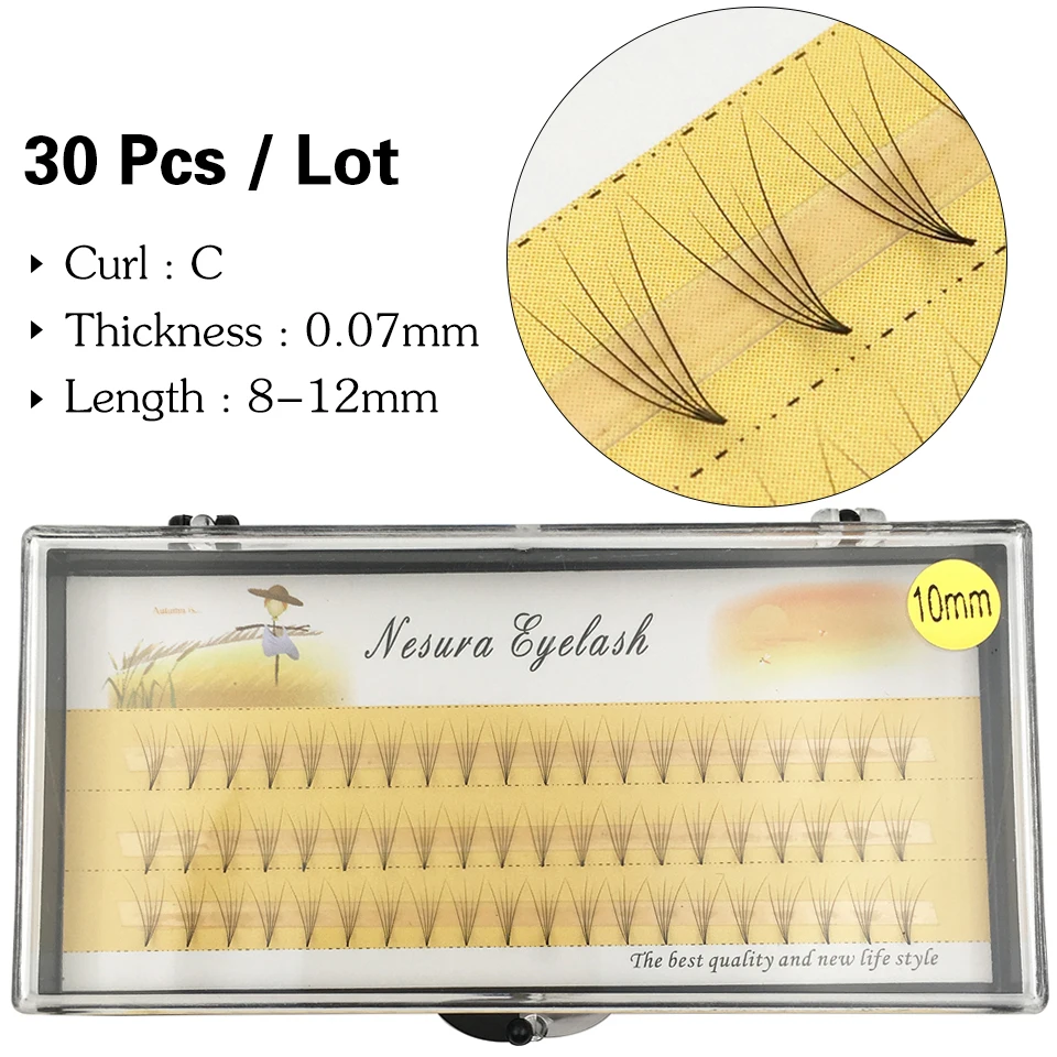 30 шт./лот ресницы для наращивания норковые ручной работы мягкие объемные