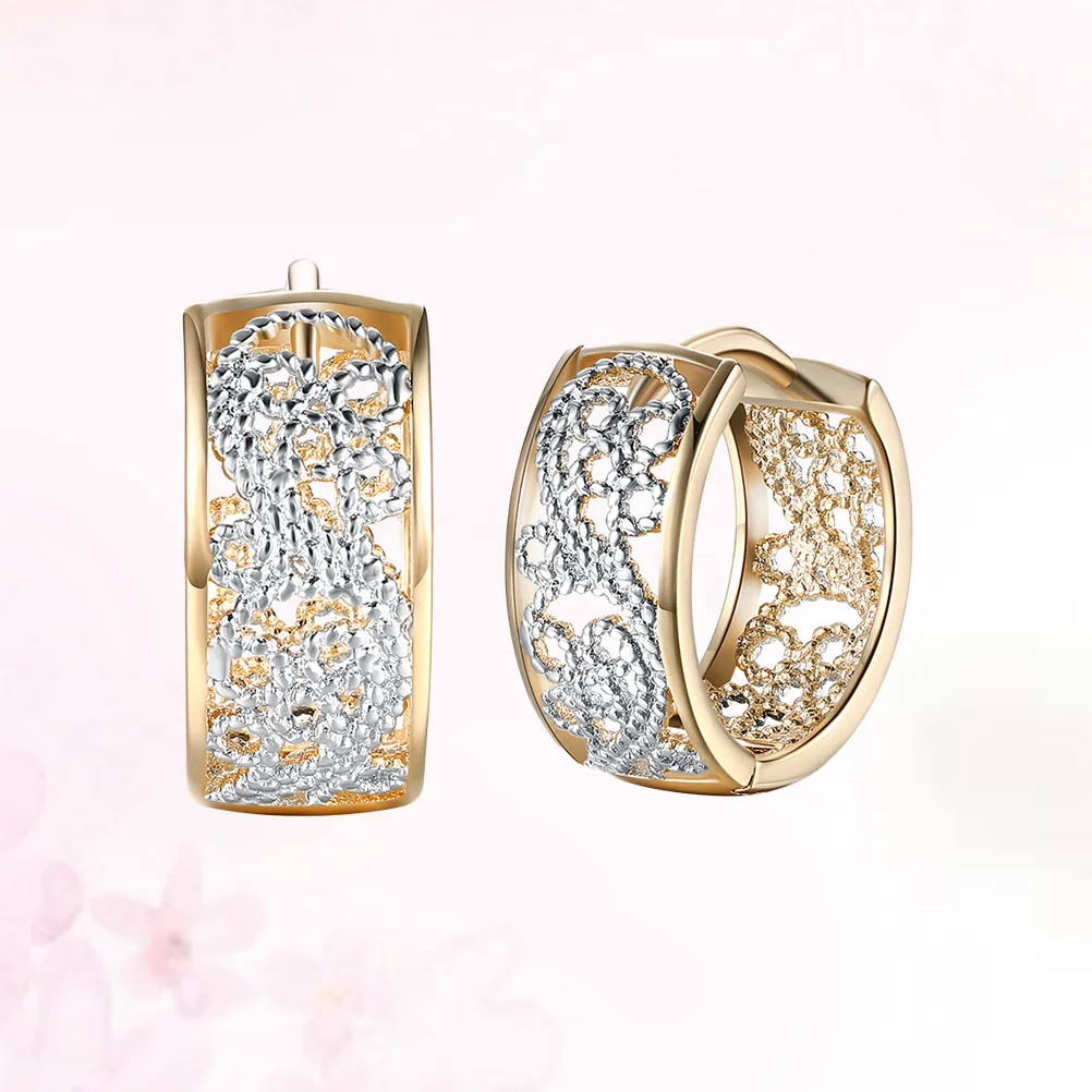 Gold-plated Earrings Small Hollow Ear Cuff Zircon Dangle for | Украшения и аксессуары