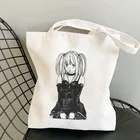 Сумка-шоппер, холщовая многоразовая дамская сумочка-тоут с рисунком аниме Death Note, мешок для покупок