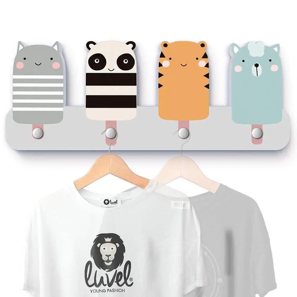 5 крючков скандинавский мультяшный деревянный крючок для пальто украшение