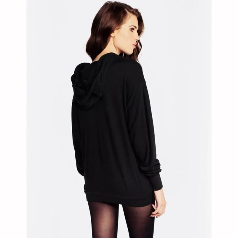 Осенне-зимние женские толстовки с капюшоном свитшот принтом букв и длинными