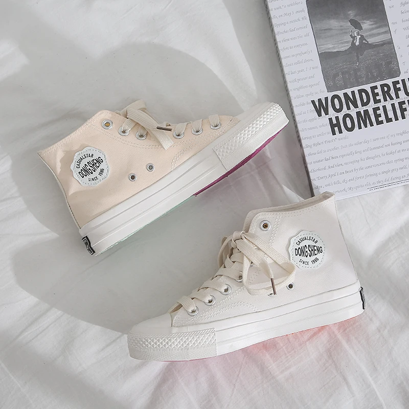 2020 г. Женская парусиновая обувь с высоким берцем Высококачественные Новые