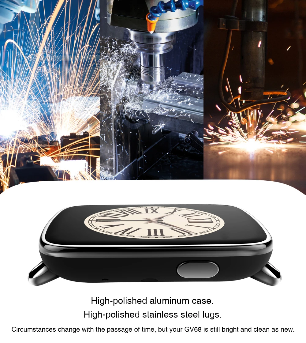 Kingwear GV68 умные часы IP68 Водонепроницаемый Bluetooth Android IOS монитор сердечного ритма здоровье функция дистанционного управления камерой умные часы подарок