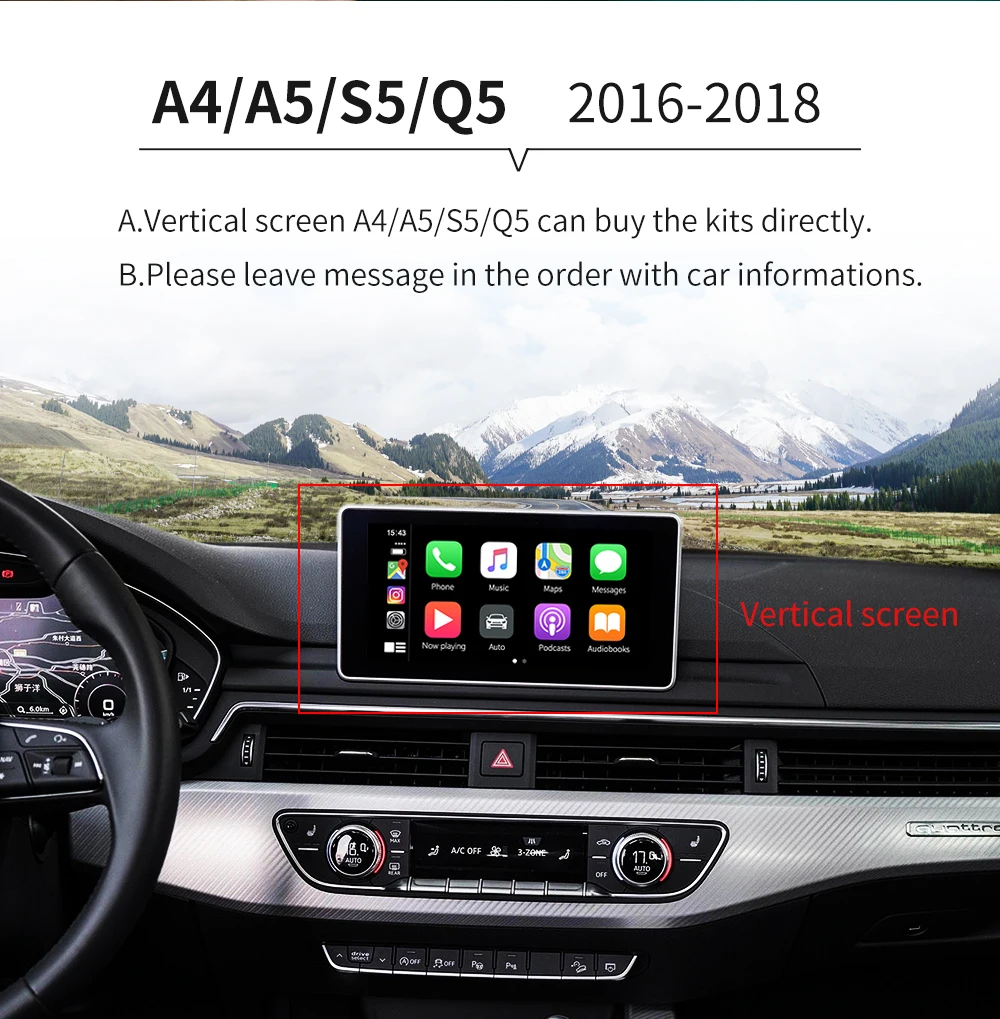 Carlinkit беспроводной CarPlay для Audi A6 A7 A8 C7 Q7 2010- MMI 3g/3g+ интерфейс muItimedia CarPlay& Android авто комплект модернизации