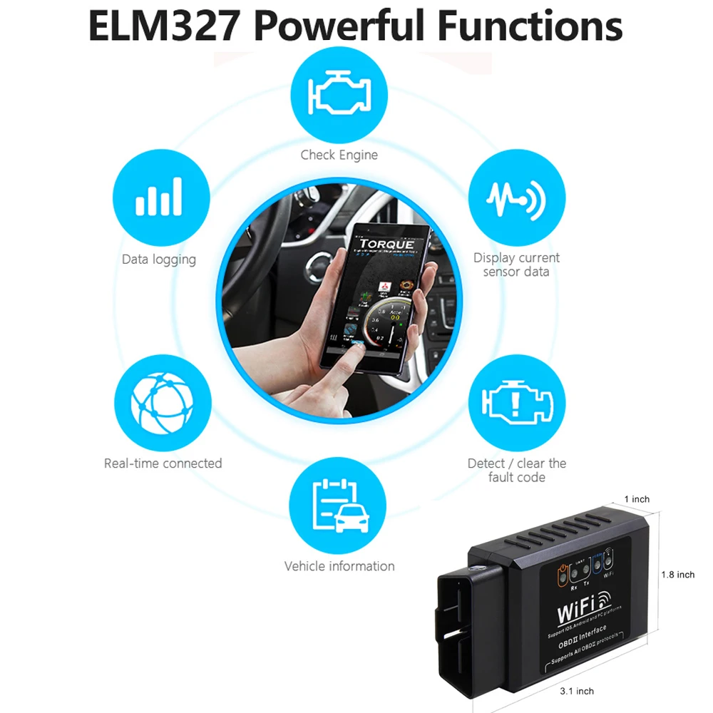 WIFI BLUETOOTH OBD2 OBDII Автомобильный сканер диагностическое устройство для iPhone iOS Android