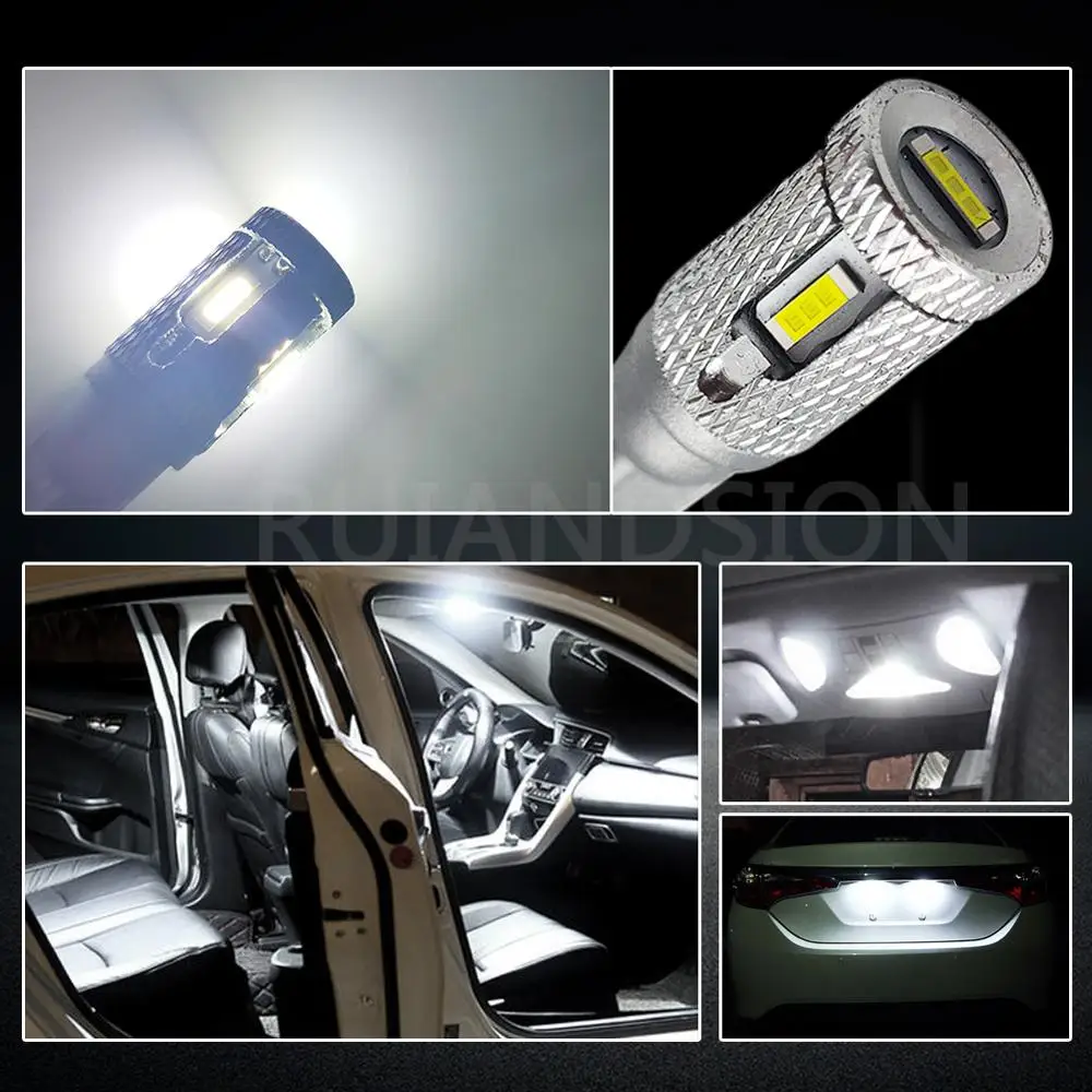 

2 pcs CSP 5smd T10 W5W Error-free led bulb car clearance license trunk lamp 750lm motor Interior reading light 12-24V white