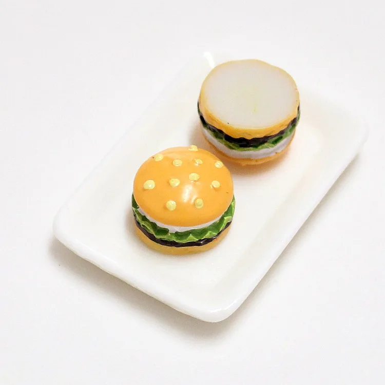 10 шт./компл. Детские кухонные игрушки мини Hamburge полимерные безопасный 1:12 еда