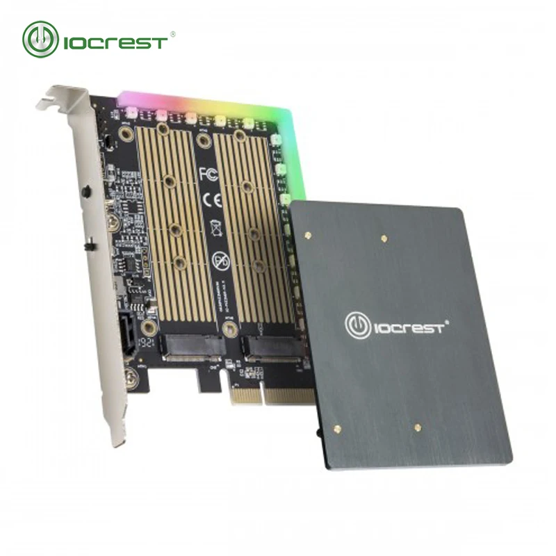 Бесплатная доставка PCIe M.2 М ключ и B SSD RGB адаптера с теплоотвод адаптер 5В ARGB PIN