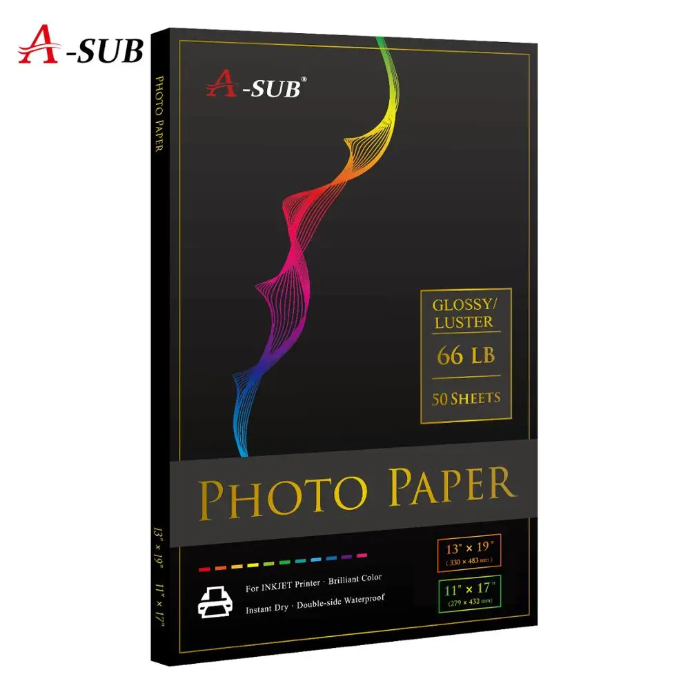 RC фотобумага Глянцевая/Блестящая Водонепроницаемая 250 г для домашних струйных