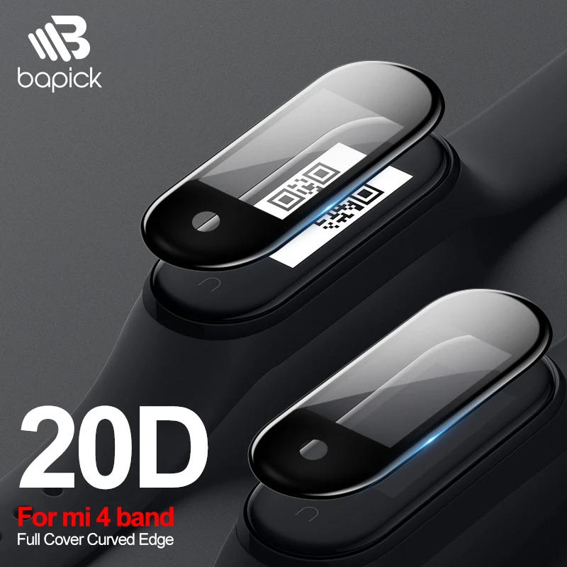 Защитное стекло BAPICK 20D с изогнутыми краями для Xiaomi Mi Band 4 стеклянная пленка
